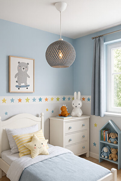 zorbey enet aydınlatma bella hasır sarkıt KREM yumak BEYAZ askılı tekli avize