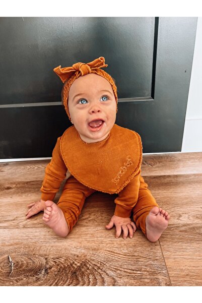 Lovedbaby Bavețică bebe, 100% bumbac certificat GOTS, French Terry Butterscotch, One Size