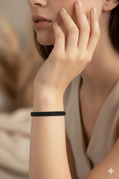 FASHİON JEWELRY Women's Thin Knitted Titanium Bracelet