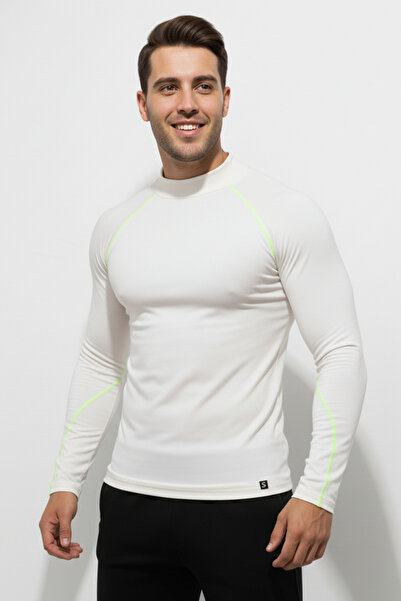 Scorp Thermo-Fit Erkek Termal İçlik Üst Kayak İçliği Ekru Beyaz Neon