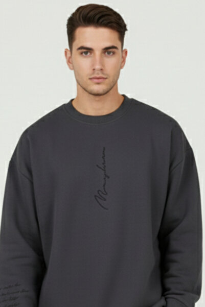 UNCİA OUTDOORS سترة Never مطبوع قصة فضفاضة للجنسين بياقة دائرية