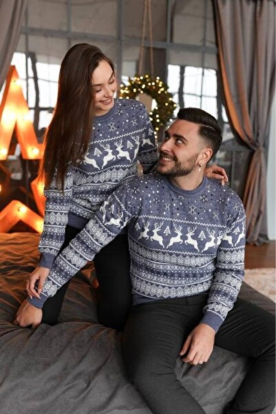 A&O Style Yılbaşı Temalı Kazak Bisiklet Yaka