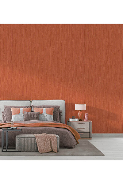 Genel Markalar Turuncu Çizgi Dokulu Ucuz Duvar Kağıdı 54215