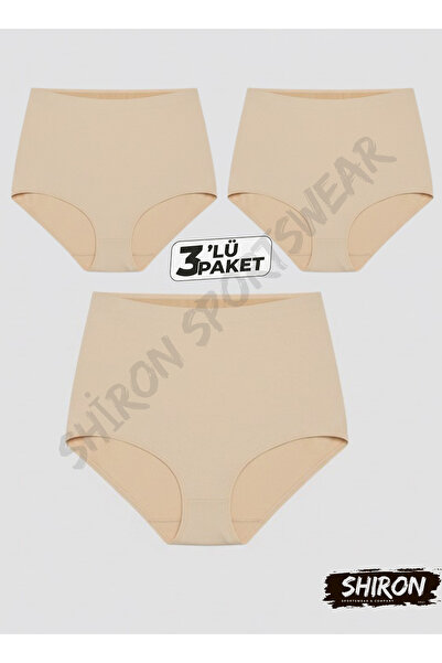 Shiron Sportswear&Company Set de 3 pentru femei talie înaltă efect modelator fără cusături Chiloți corset invizibil pentru modelarea corpului Culoarea pielii