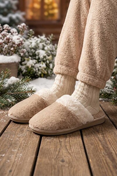 GEZER شبشب نسائي شتوي مريح للحديقة المنزلية من القطيفة