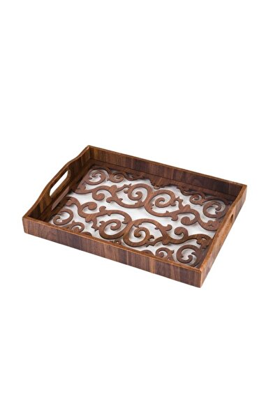 HIC Wood Serving Tray With Transparent Acrylic Floor SIZE 40*30 CM