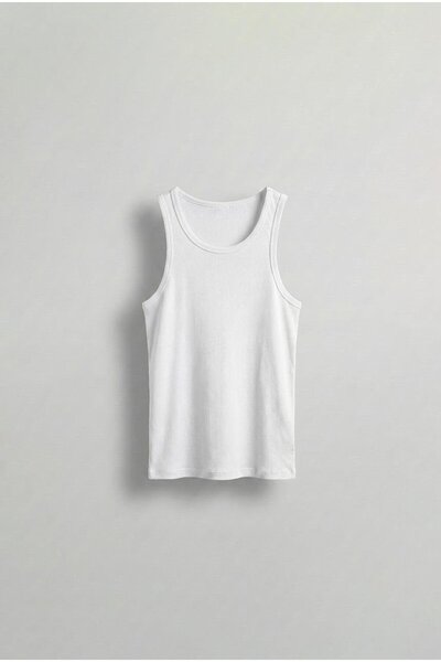 ablukaonline Чоловічий базовий трикотажний майка білий