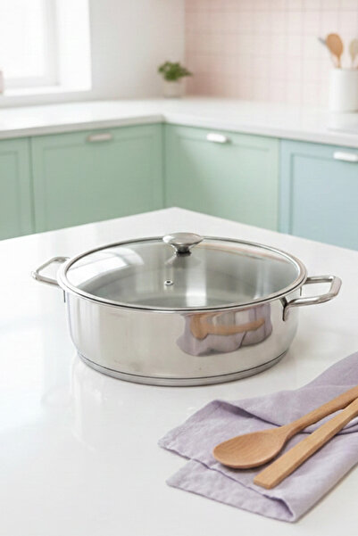 Gökdil Bonera Omega 26X8 cm 18/10 Single-Cast Stainless Steel Pot