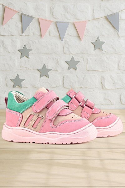 Rakerplus Schaggy Genuine Leather Pink Green Baby Sneakers