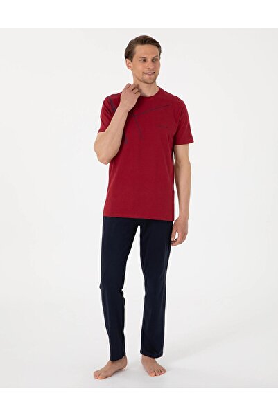 Pierre Cardin Men's Short Sleeve Crew Neck Pajama Suit