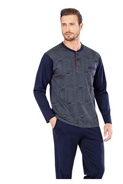 Pierre Cardin Set de pijamale cu mâneci lungi din jacquard pentru bărbați