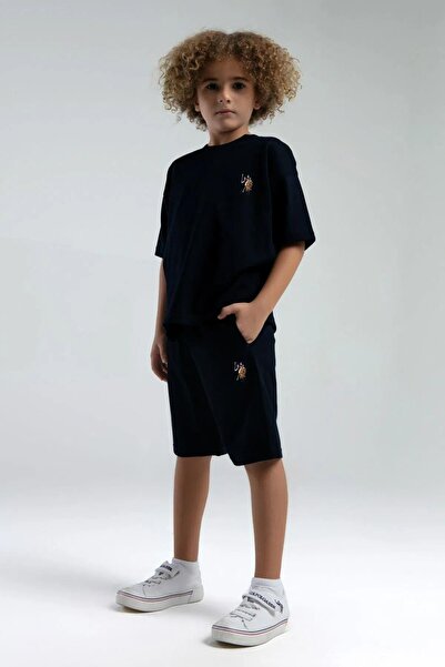 U.S. Polo Assn. Пижамен комплект с къс ръкав и лого на сервитьора 2119