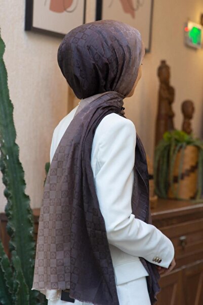 Vissona %57 İPEK %43 PAMUK Degrade Desenli Taş Renkli Şal - 70x190 Dikiş Tipi...