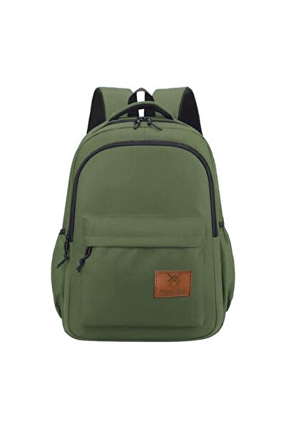 Köstebek Khaki Logo - Backpack with Water Bottle Compartment