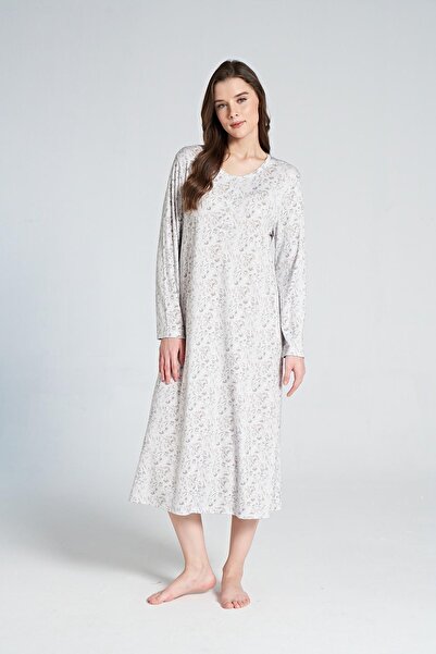 gd goldoremi Pijadore 1066 Melisa Women's Floral Print Long Sleeve Nightgown