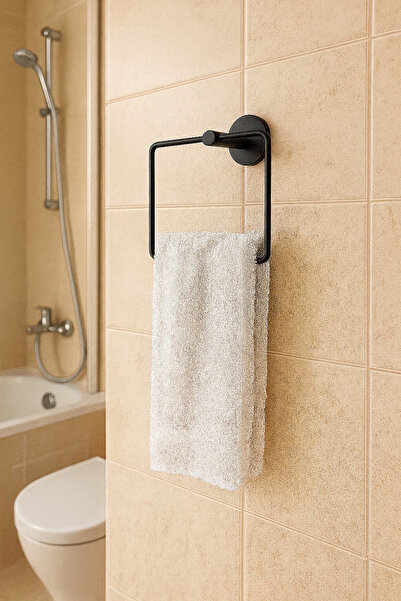 MultiStore Siyah Kare Havluluk Paslanmaz