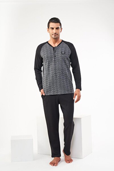 Pjs Pijama طقم بيجامة رجالي بأكمام طويلة Pjs 22604