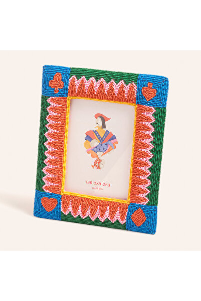 Zsa Zsa Zsu Dadrı Cam Boncuk-ahşap Çerçeve 21x17 Cm Renkli