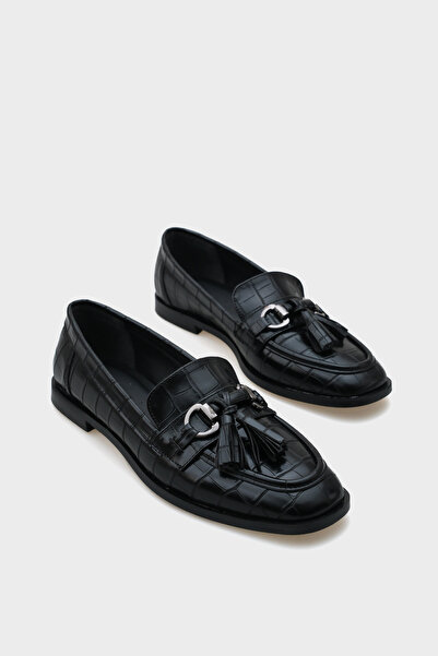Capone Outfitters Carolin Metal Buckle Tasseled Women's Loafer Shoes