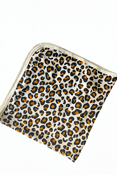 Linda Harris Leopard Pattern Krem 80x90 Çift Kat Bebek Battaniye