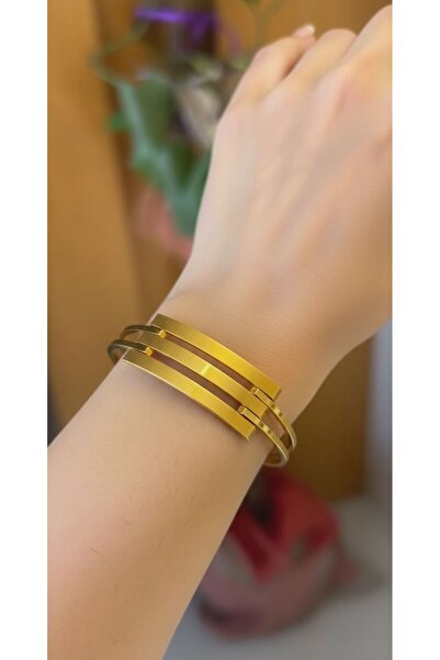 kuyumcu nurettin 8,30 Gr (GRAM) Üç Sıralı Kaburga Kelepçe 14 Ayar Altın