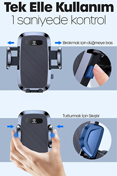 Venenon 2li Set Havalandırma Araç İçi Telefon Tutucu + Araç Numaratörü Klima Vantuzlu Araba Telefon Tutacağı
