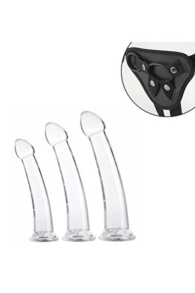 TOYJOY 3 Boy Pürüzsüz Dildo Seti 17cm-19cm-21cm Jel Penis Dildo Kemeri