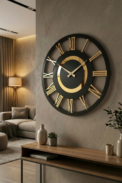 AA Shop Siyah Ve Ceviz Renk Gold Sayılı Yılbaşı Hediyelik Ahşap Dekoratif Far...