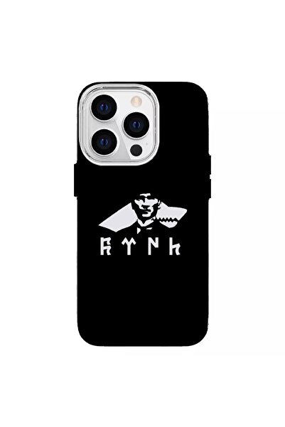 Turkuaz Iphone 13 Pro Uyumlu Atatürk Türk Tasarimli Lüks Silikon Kilif