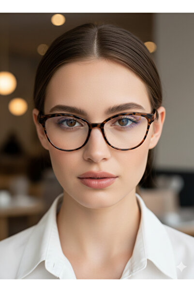 Angel Eyes Cat Eye Leopard Pattern Blue Light Protection Transparent Women's Screen Glasses Uv400 Protection