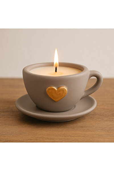 Sabletscrafts Kahve Dekoratif Fincan Mum – El Yapımı Hediyelik Kokulu Mum