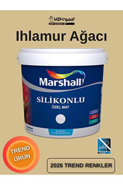 Marshall Silikonlu Özel Mat Silinebilir Kokusuz İç Cephe Boyası Ihlamur Ağacı