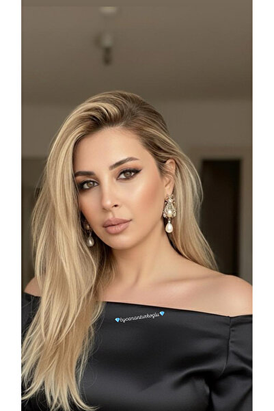 Özel tasarım inci detaylı bronz küpe