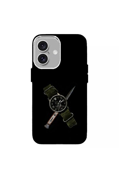 Turkuaz Luxury Silicone Case with Watch Design Compatible with iPhone 16