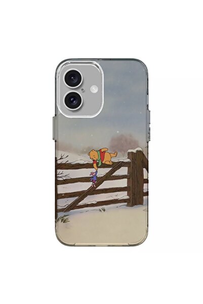 Turkuaz غطاء سيليكون فاخر متوافق مع آيفون 16 بتصميم الدب الذي يحمل العسل