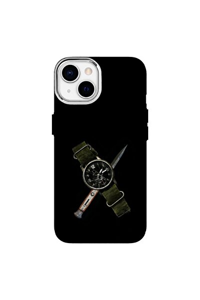Turkuaz Luxury Silicone Case with Watch Design Compatible with iPhone 14