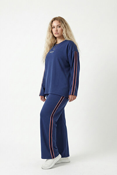 Mivoon Women's Plus Size Stripe Detailed Long Sleeve Osho Style Modal Fabric ...