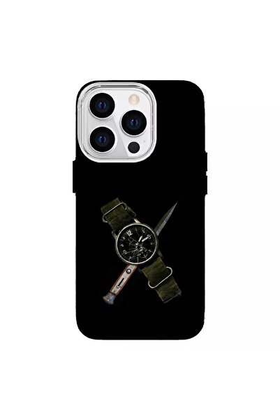 Turkuaz iPhone 14 Pro Max Compatible Watch Design Luxury Silicone Case