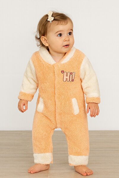 Chicsy Baby بدلة أطفال شتوية من Sweet Welsoft Hi مطرزة بسحاب من الأسفل مع أزر...