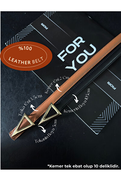 Fiori Pachet de 2 curele din piele naturală cu cataramă triunghiulară basic p...