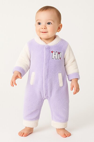 Chicsy Baby بدلة أطفال شتوية من Sweet Welsoft Hi مطرزة بسحاب من الأسفل مع أزر...