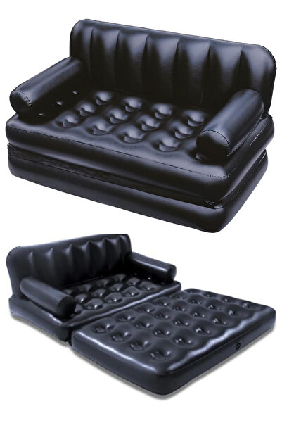 Black Island Açılır Şişme Koltuk ve Şişme Yatak Çift Kişilik 188x152x64 cm