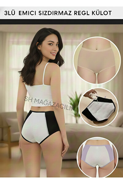 Sh Mağazacılık NoLeak 3-Pack menstrualne gaćice Ženske menstrualne gaćice otp...