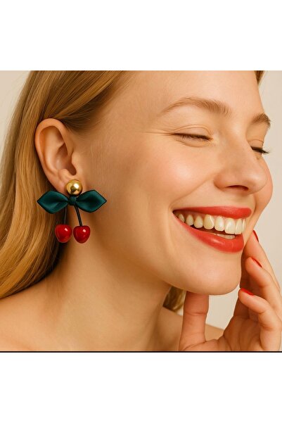 PaminBags Aksesuar Fabric Petal Cherry Pearl Earrings Lns008