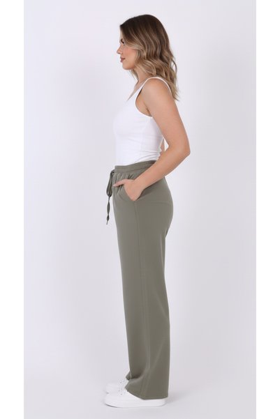 MYRAB DENİM Baggy Keten Kadın Pantolon Çağla Yeşili