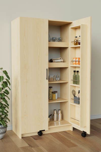 Hediyeler Kapında "Zelvin" 2 Kapaklı Raflı Kiler Dolabı Banyo Mutfak Erzak Do...