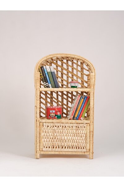 Rafiste Dekoratif Hasır Raf Kitaplık Kapaklı