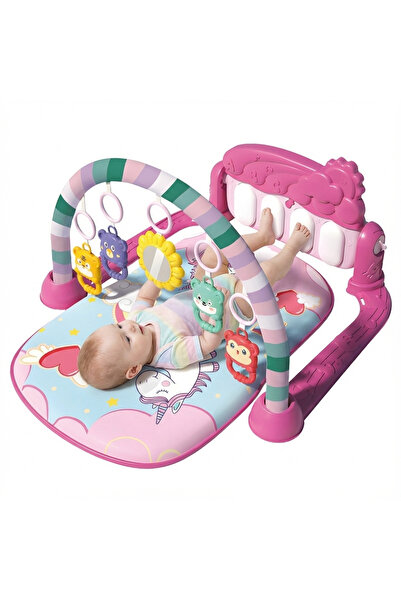 PAPAYA Pembe Aynalı Çıngıraklı Oyun Halısı Piyanolu