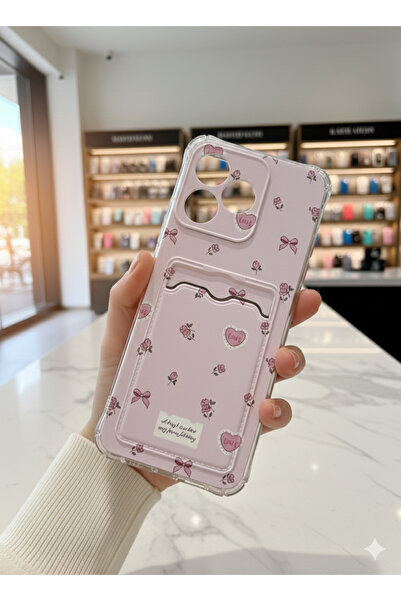 OVADA REALME C53 Uyumlu Kamera Korumalı Kartlıklı Baskılı Darbe Emici Silikon...