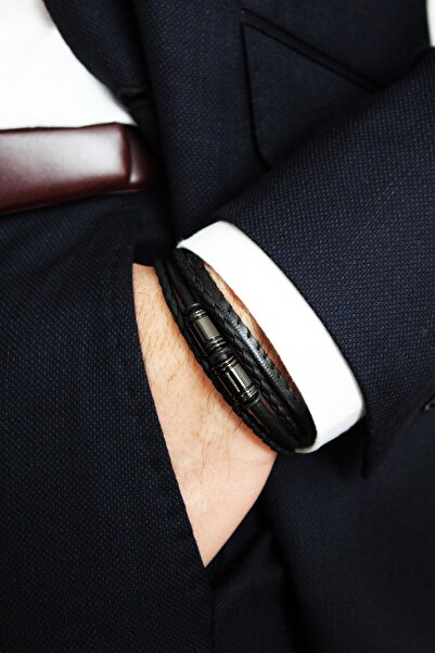 SEN'Z COLLECTİON Deri Örgü Bileklik